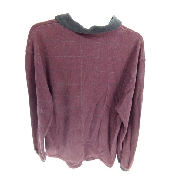 Men's Marc Edwards Casual Long Sleeve Two Button Collar Shirt Size L maroon - Picture 4 of 6